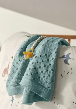 Baby Strickdecke aus reiner Bio-Merinowolle von hessnatur