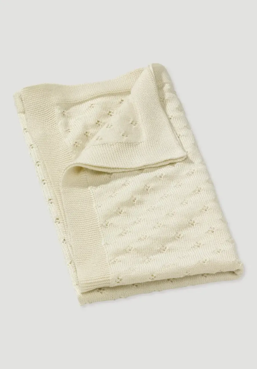 Baby Strickdecke aus reiner Bio-Merinowolle von hessnatur