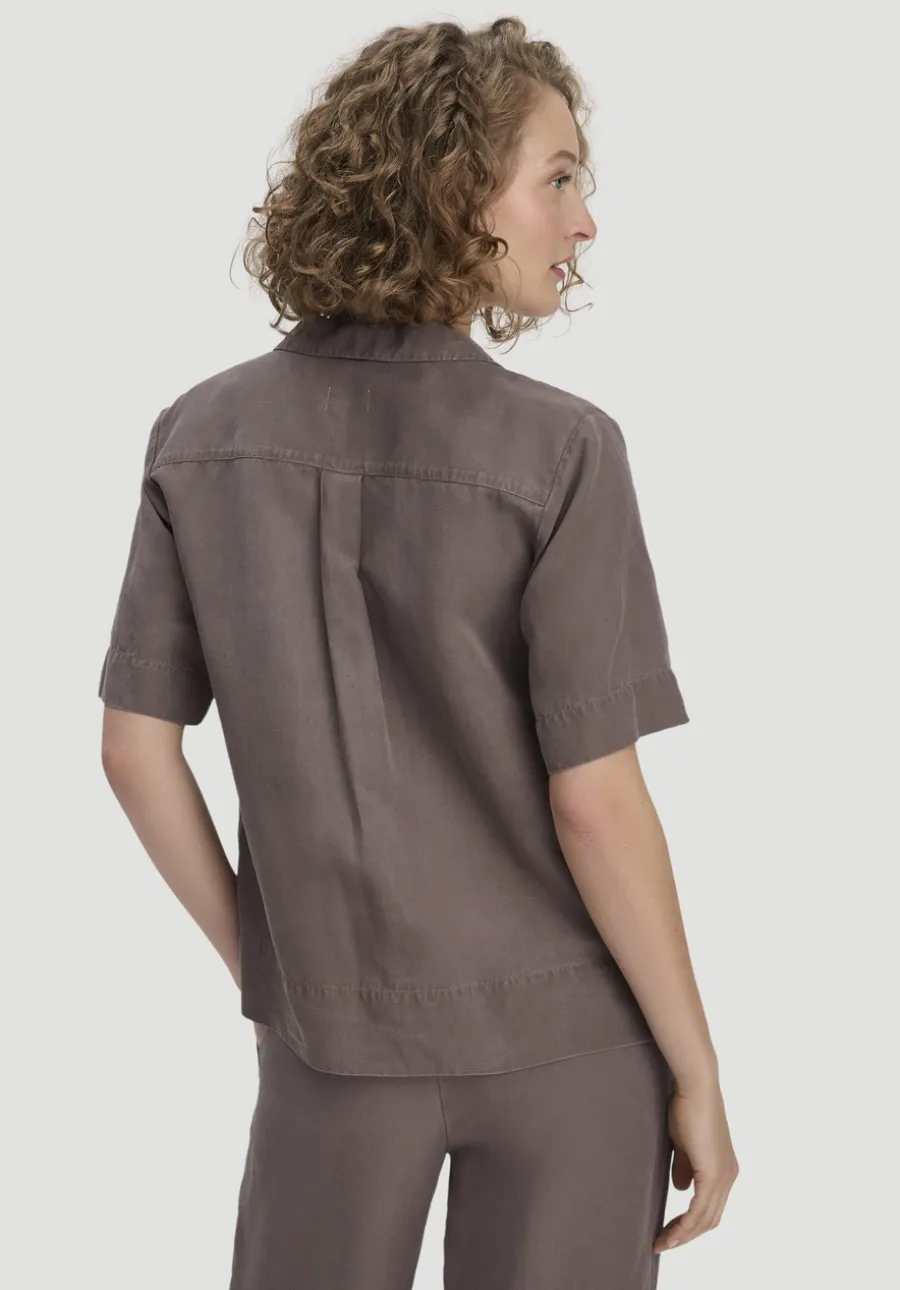 Bluse Relaxed aus TENCEL™ Lyocell mit Leinen von hessnatur