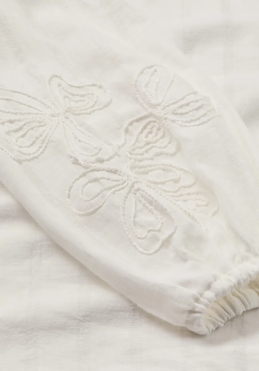 Embroidery Bluse Relaxed aus Bio-Baumwolle mit Leinen von hessnatur