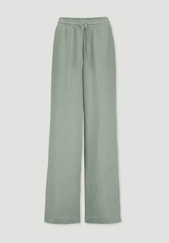 Gewebe Hose Wide Leg aus reiner Bio-Baumwolle von hessnatur
