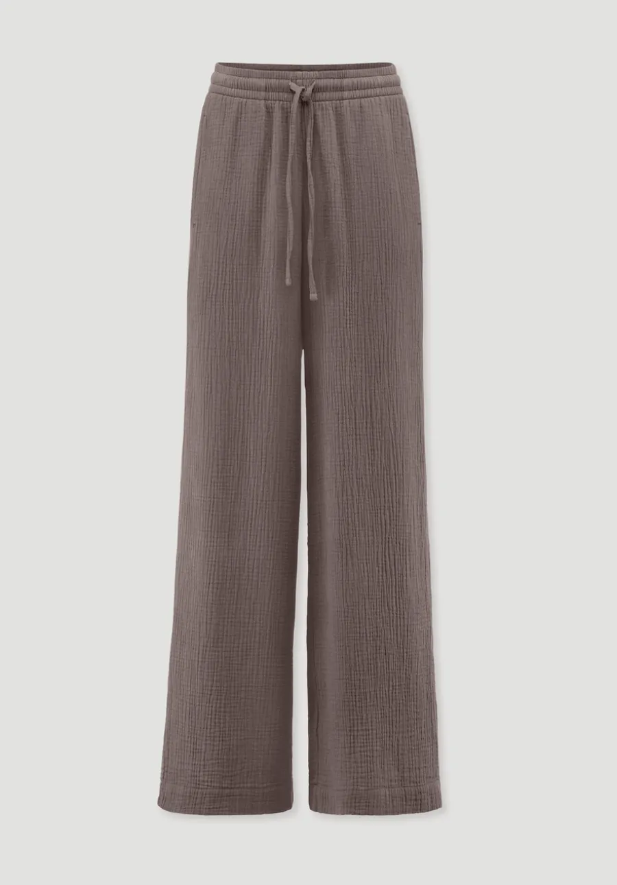 Gewebe Hose Wide Leg aus reiner Bio-Baumwolle von hessnatur