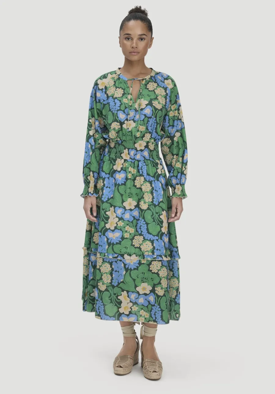 Gewebe Kleid Midi LIV LEE aus reiner Bio-Baumwolle von hessnatur