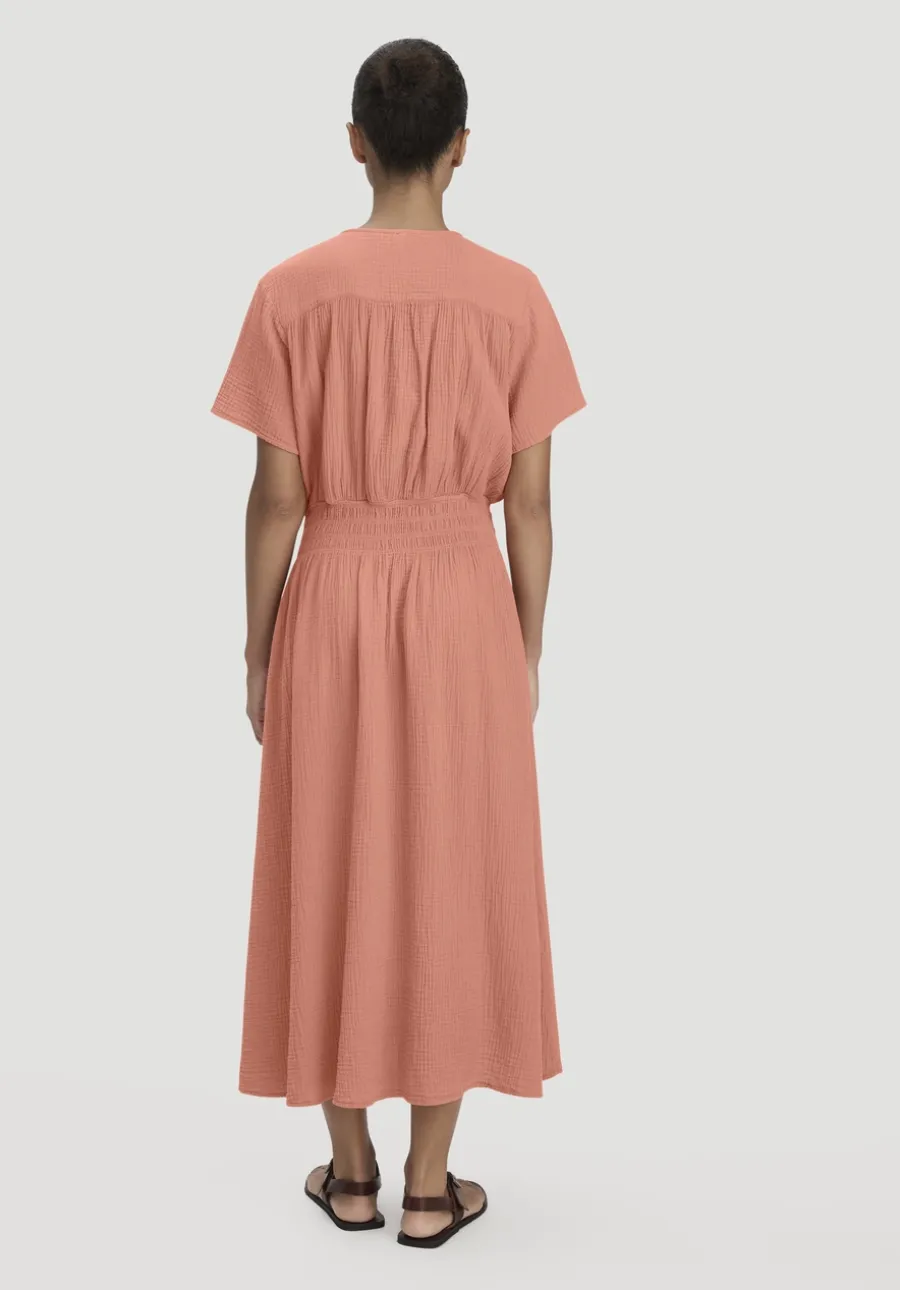 Gewebe Kleid mit Taillierung Midi aus reiner Bio-Baumwolle von hessnatur