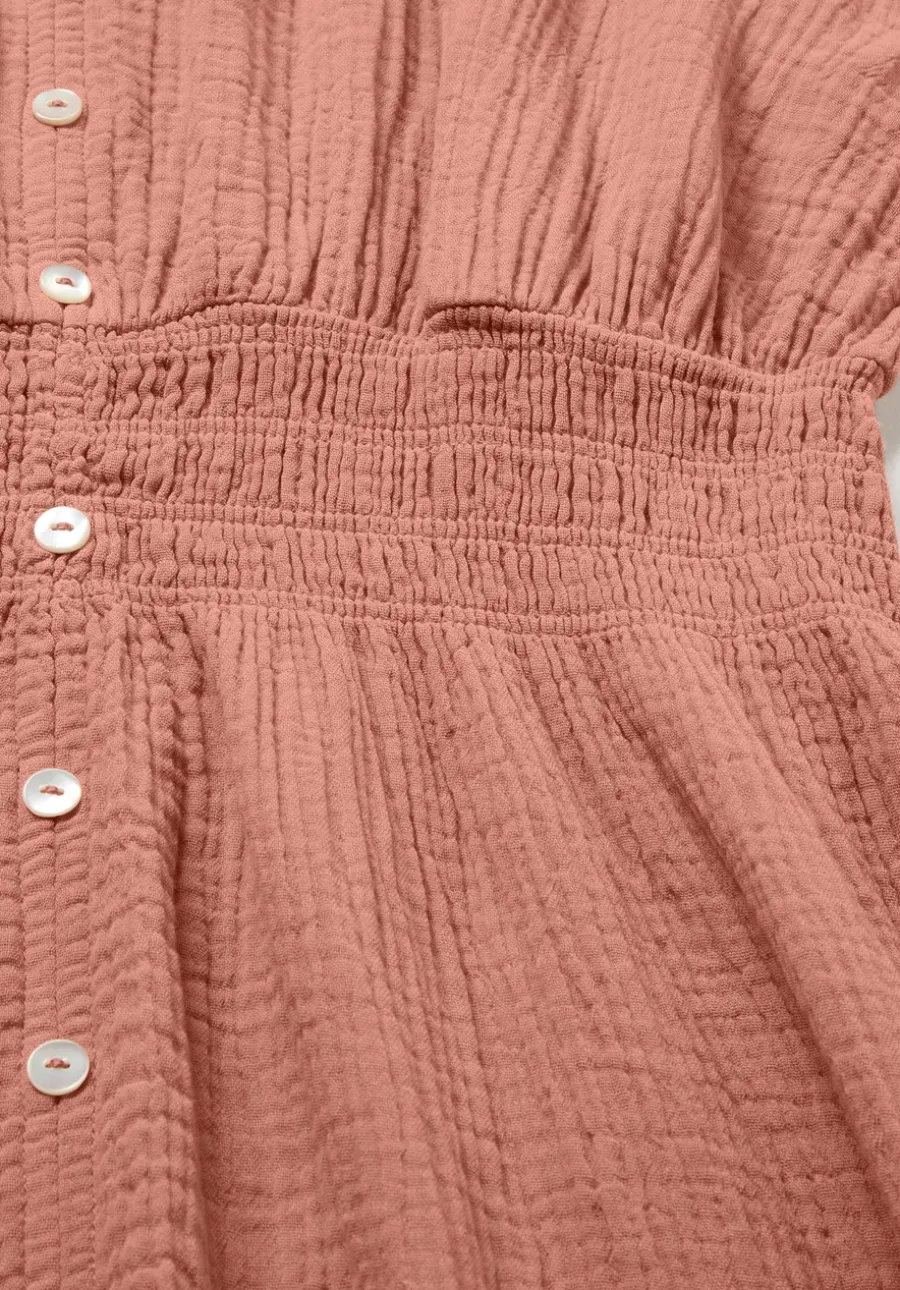 Gewebe Kleid mit Taillierung Midi aus reiner Bio-Baumwolle von hessnatur