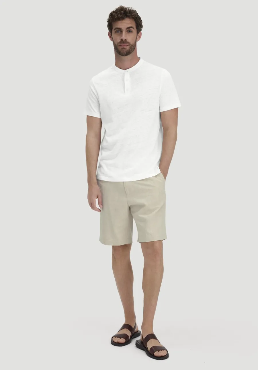 Henley T-Shirt Regular aus Leinen und Bio-Baumwolle von hessnatur