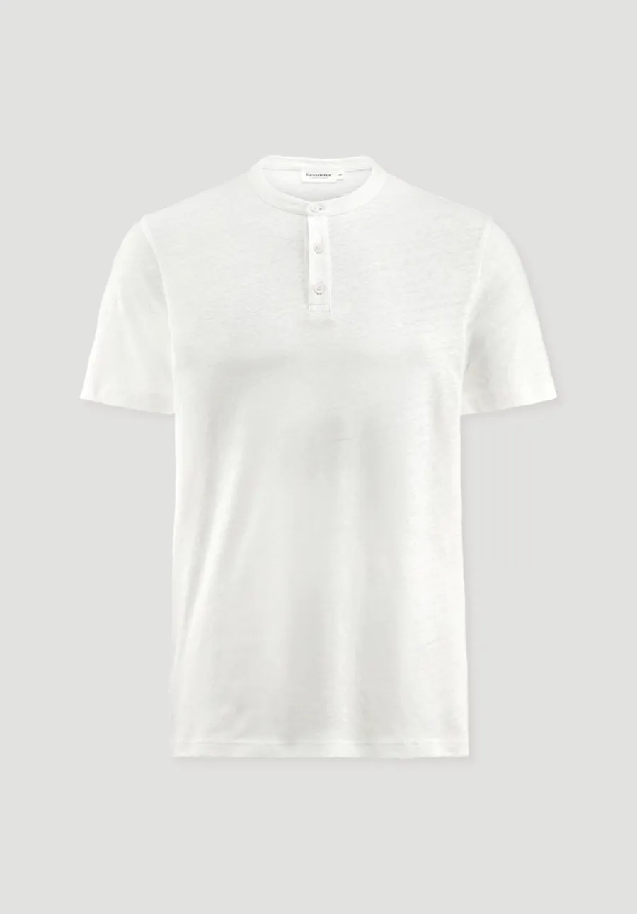 Henley T-Shirt Regular aus Leinen und Bio-Baumwolle von hessnatur