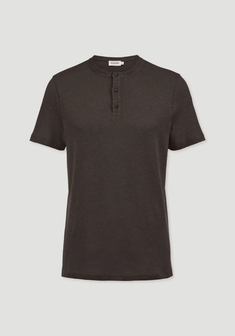 Henley T-Shirt Regular aus Leinen und Bio-Baumwolle von hessnatur