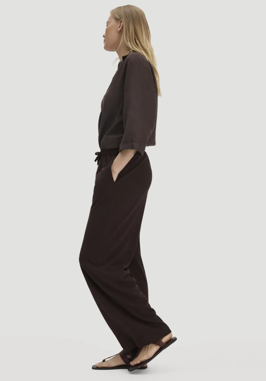 Jersey Hose Wide Leg Relaxed aus Leinen und Bio-Baumwolle von hessnatur
