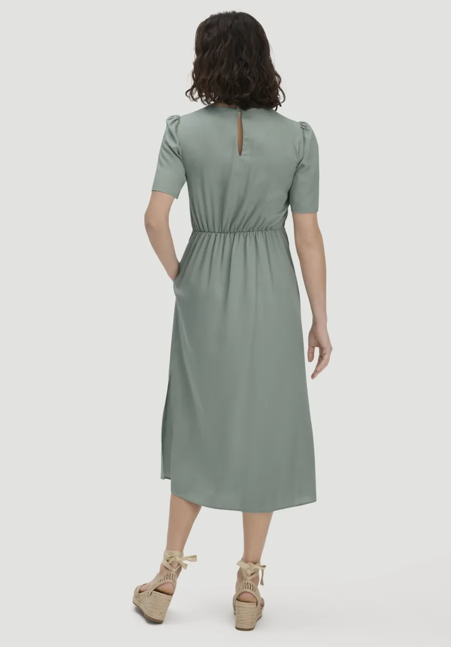 Kleid mit Raffung Midi aus reinem SaXcell®Lyocell von hessnatur