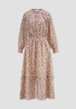 Kleid mit Taillierung Maxi aus reiner Bio-Baumwolle von hessnatur