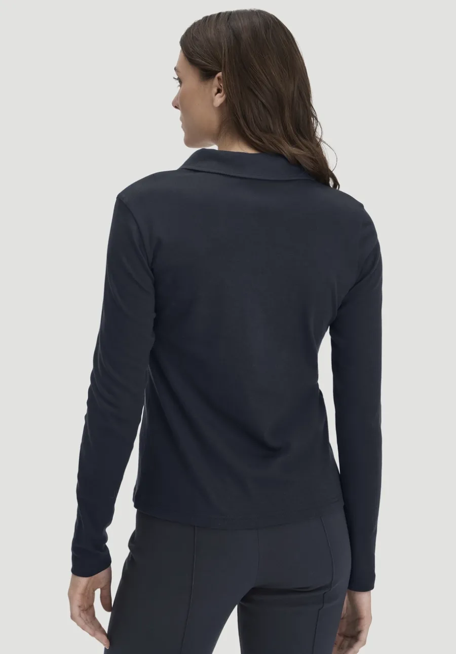 Longsleeve Polo Slim aus reiner Bio-Baumwolle von hessnatur