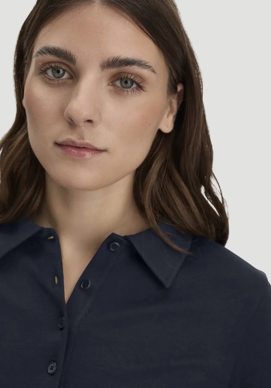 Longsleeve Polo Slim aus reiner Bio-Baumwolle von hessnatur