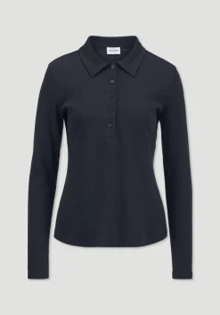 Longsleeve Polo Slim aus reiner Bio-Baumwolle von hessnatur
