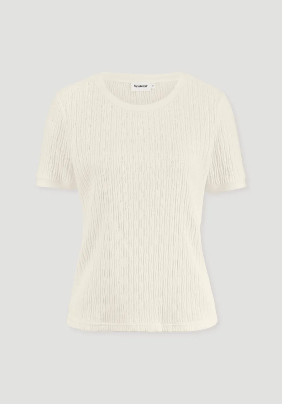 Pointelle T-Shirt Regular aus reiner Bio-Baumwolle von hessnatur