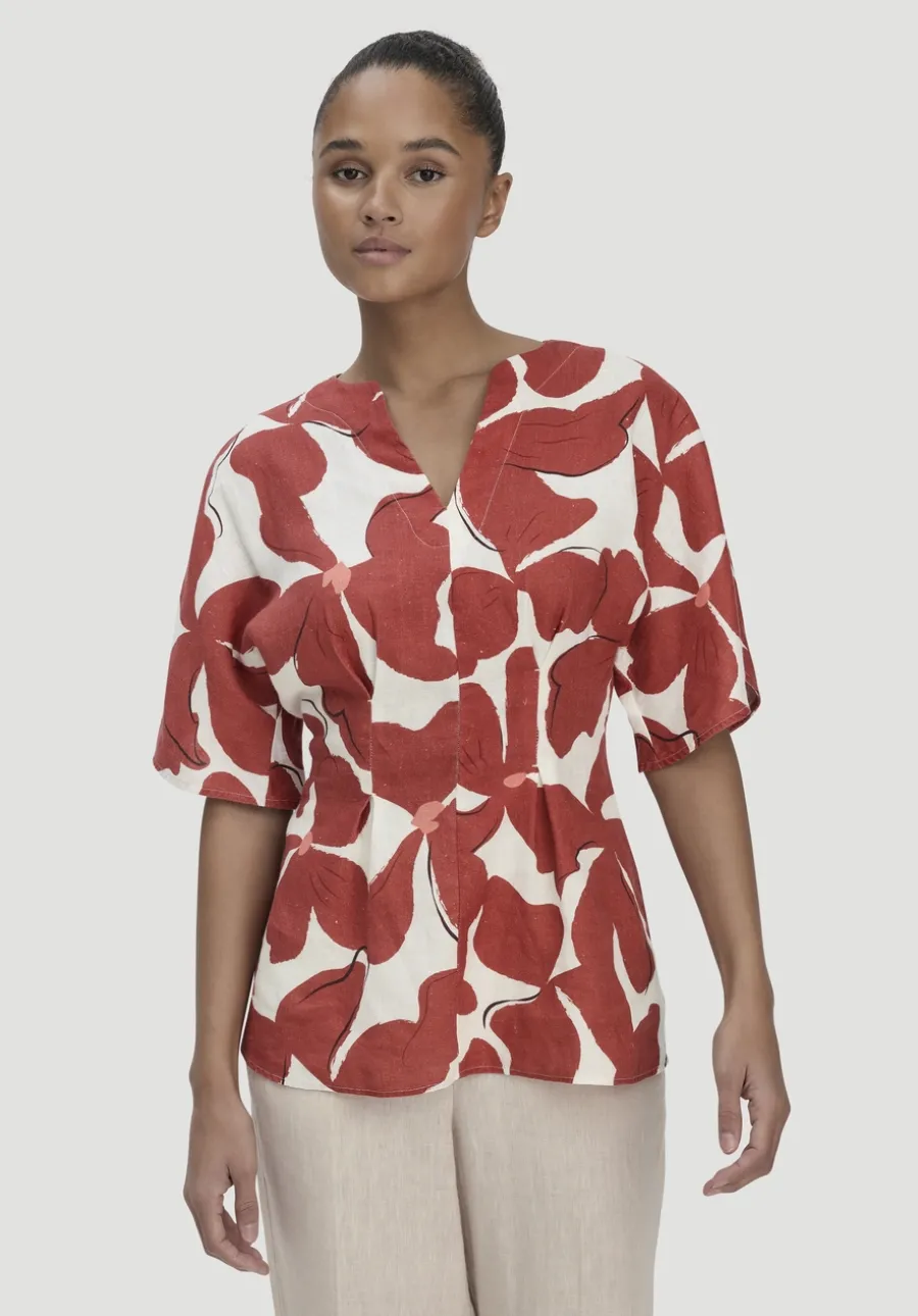 Print Bluse Relaxed aus reinem Leinen von hessnatur