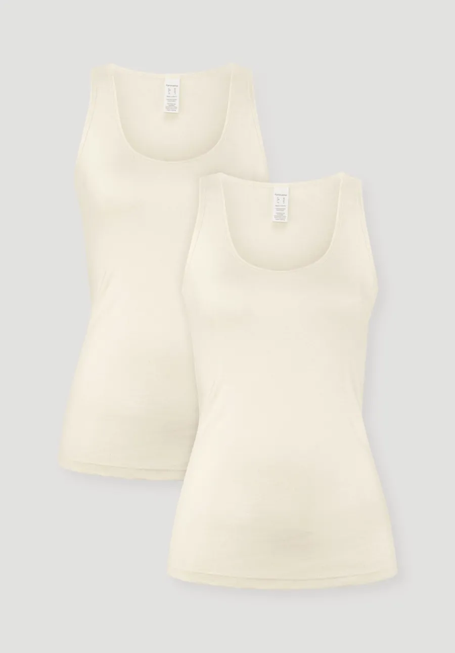Rundhals Tanktop im 2-Pack PURE COTTON aus reiner Bio-Baumwolle von hessnatur