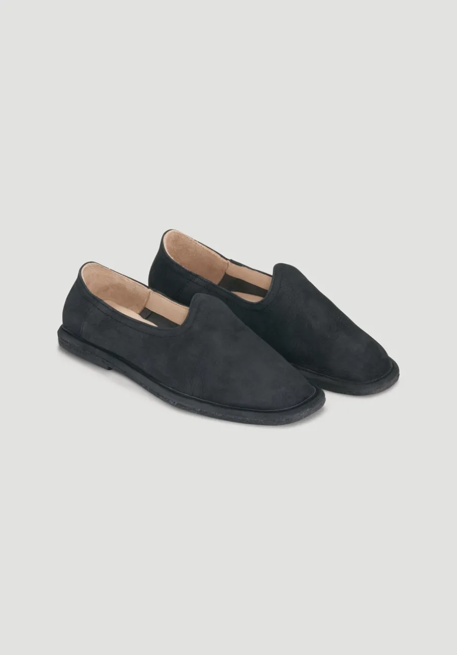 Slipper aus chromfrei gegerbtem Nubuk-Leder von hessnatur
