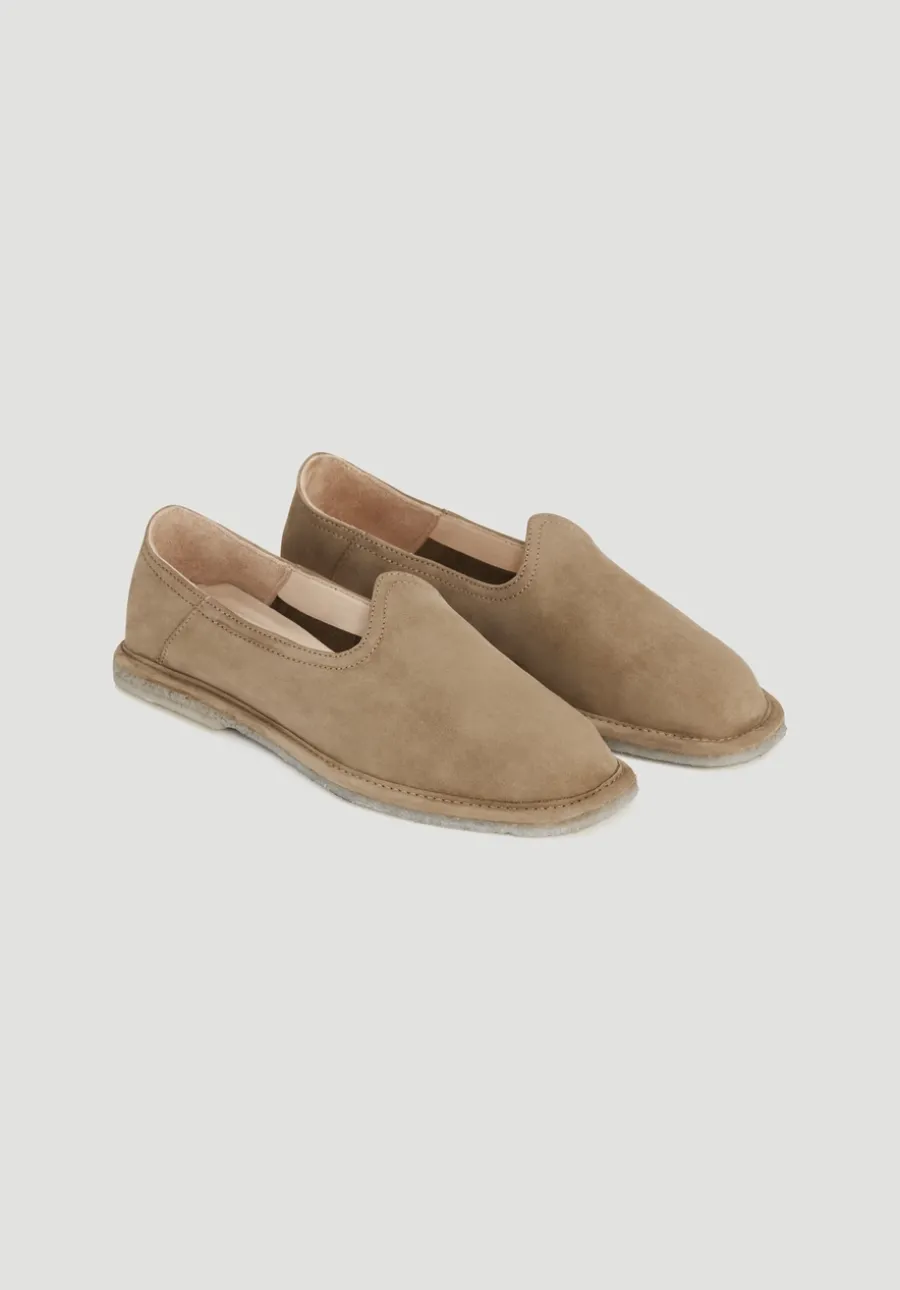Slipper aus chromfrei gegerbtem Nubuk-Leder von hessnatur
