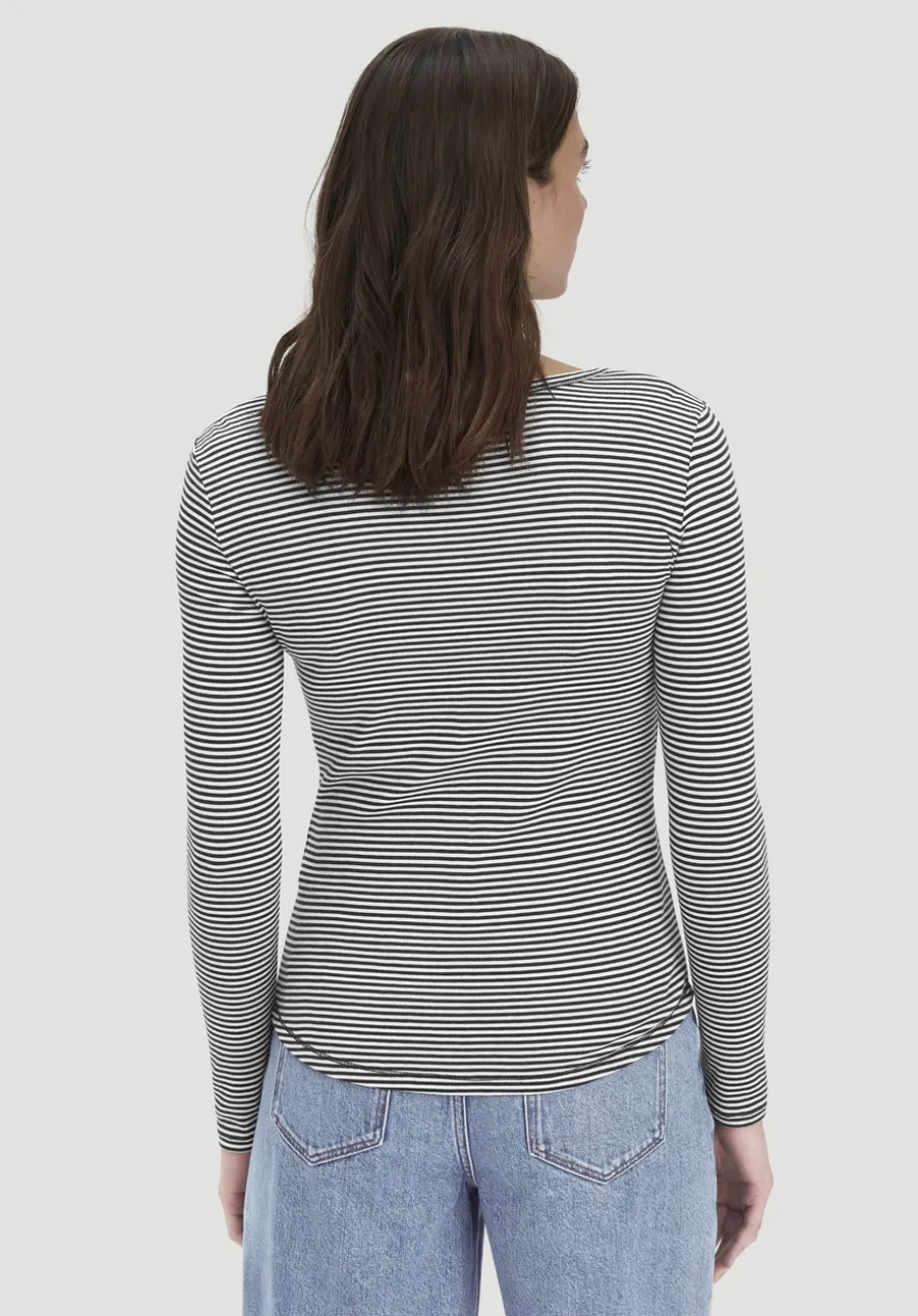 Softrib Longsleeve Streifen Henley Fitted aus Bio-Baumwolle und TENCEL™ Modal von hessnatur