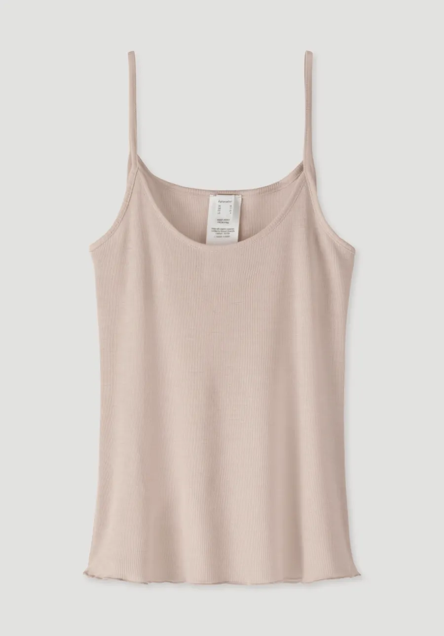 Spaghetti Top Fitted WARM TOUCH aus Bio-Merinowolle und TENCEL™ Lyocell von hessnatur