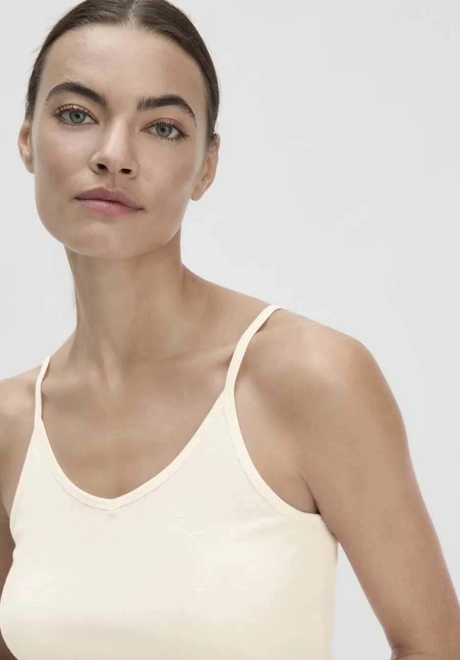 Spaghetti Top V-Neck im 2er-Pack PURE COTTON aus reiner Bio-Baumwolle von hessnatur