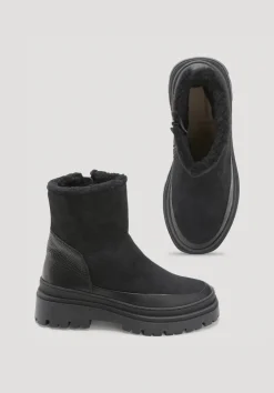 Stiefelette aus chromfrei gegerbtem Nubuk-Leder von hessnatur