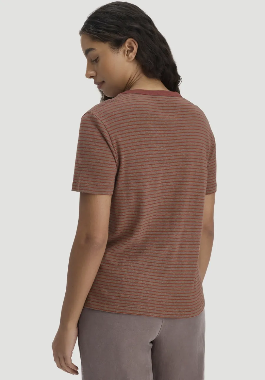 Streifen T-Shirt Relaxed aus Leinen mit reiner Bio-Baumwolle von hessnatur