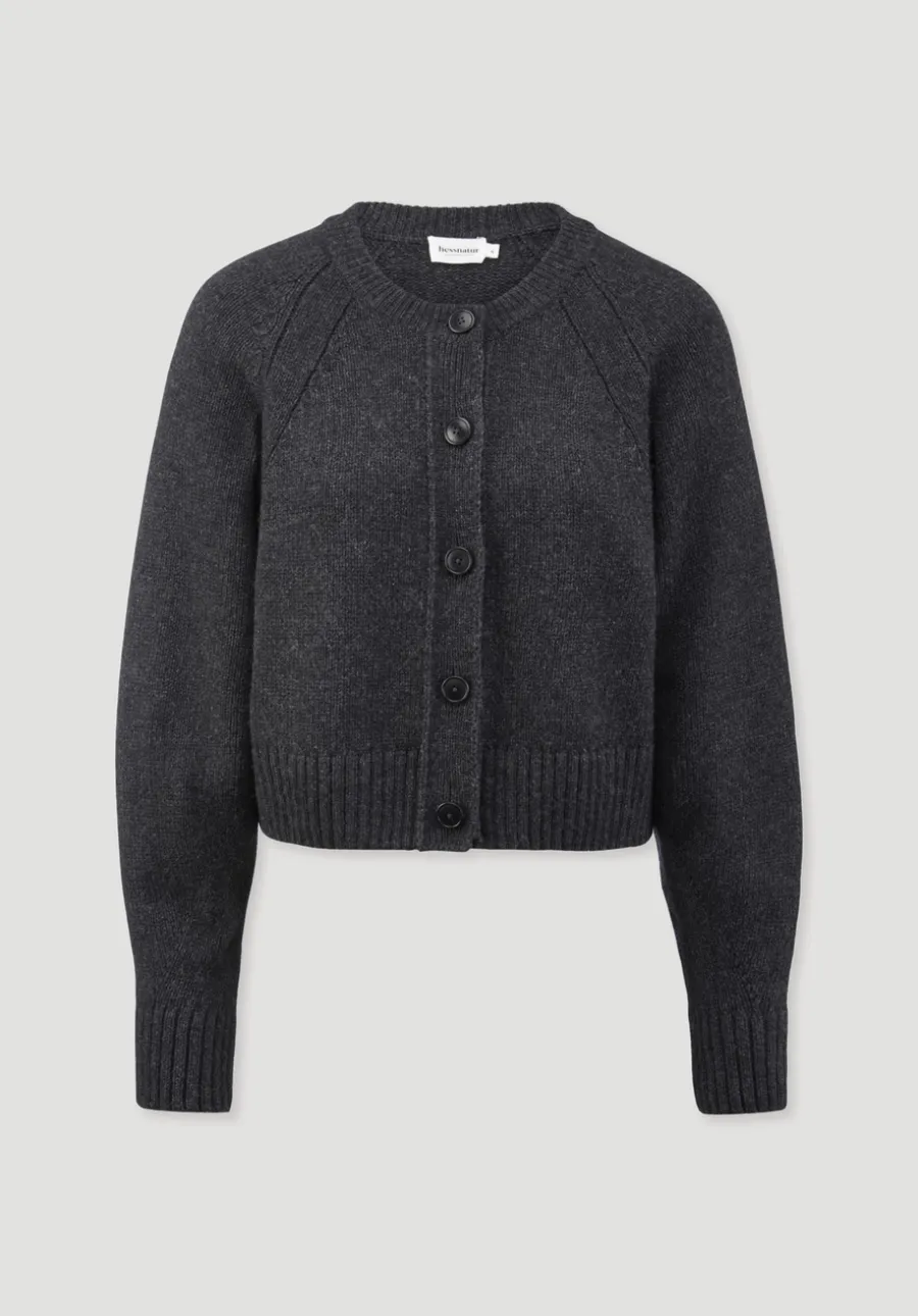 Strick Jacke Relaxed Cropped aus Bio-Merinowolle mit Bio-Baumwolle von hessnatur