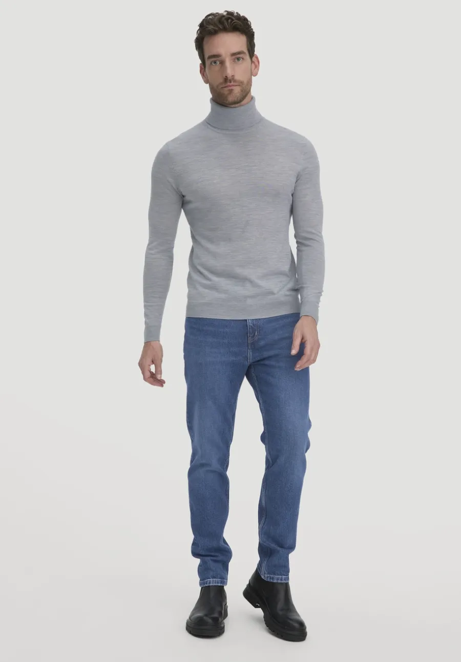 Strick Rollkragen Pullover Regular aus reiner Bio-Merinowolle von hessnatur