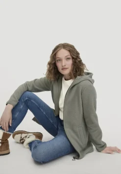 Wollfleece Kapuzen-Jacke Regular aus Bio-Merinowolle und Bio-Baumwolle von hessnatur